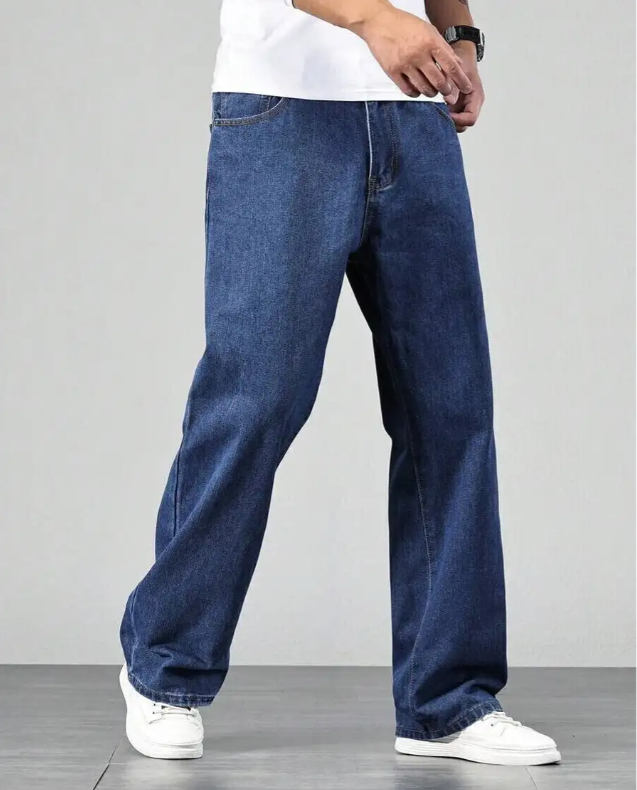 Boot-Leg Men Dark Blue Jeans