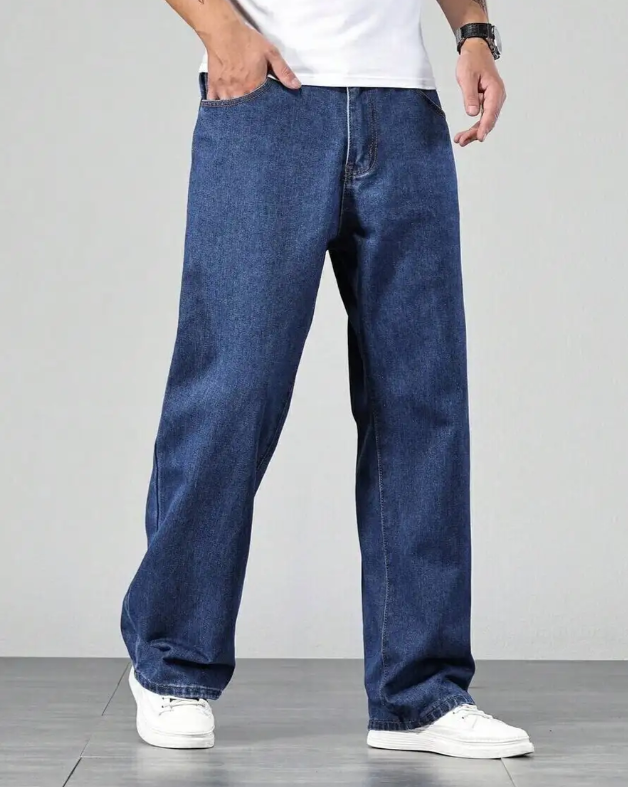Boot-Leg Men Dark Blue Jeans